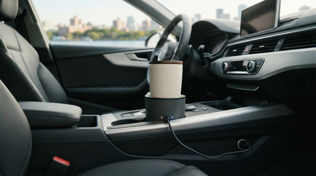 Using a Car Cup Warmer with the Right Mug and Power Connection